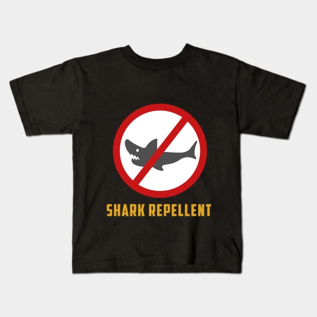 Shark Repellent Kids T-Shirt by ijoshthereforeiam